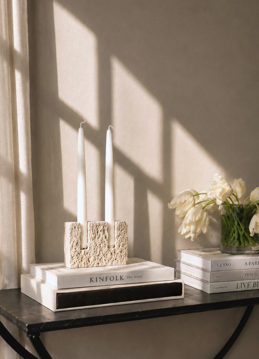 Mare Travertine Candleholder