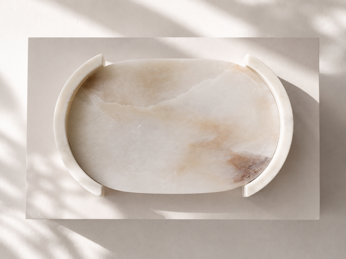 Aurora Marble + Alabaster Tray