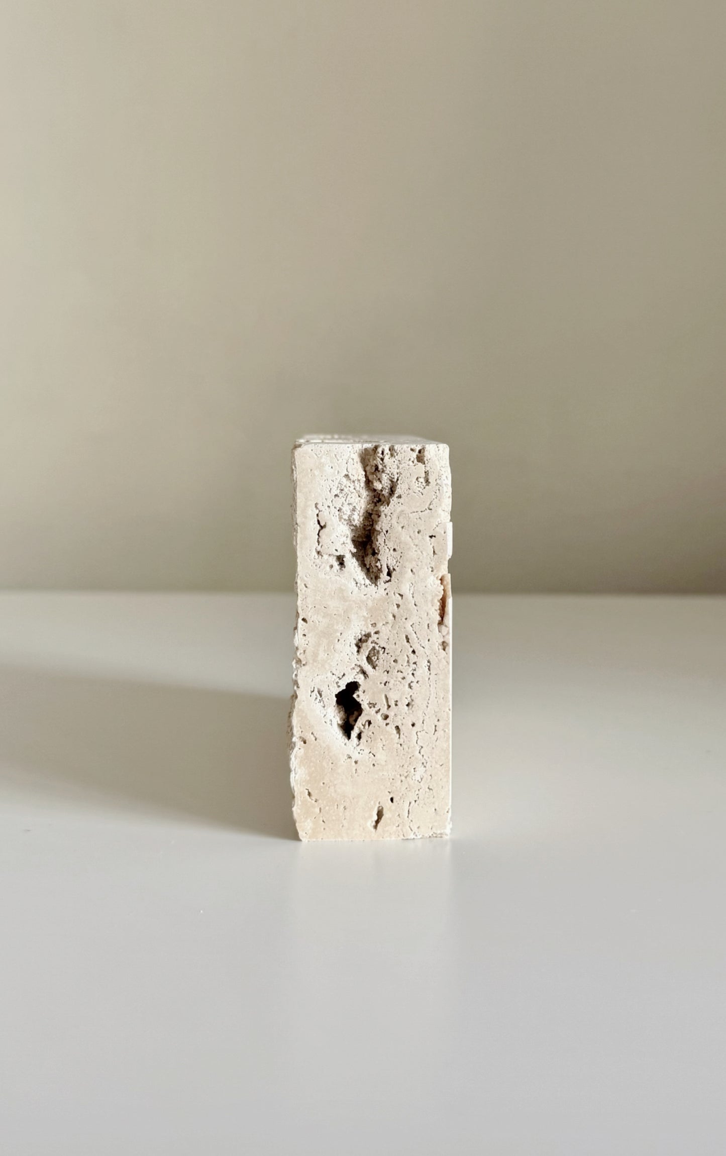 Edgy Travertine Candleholder