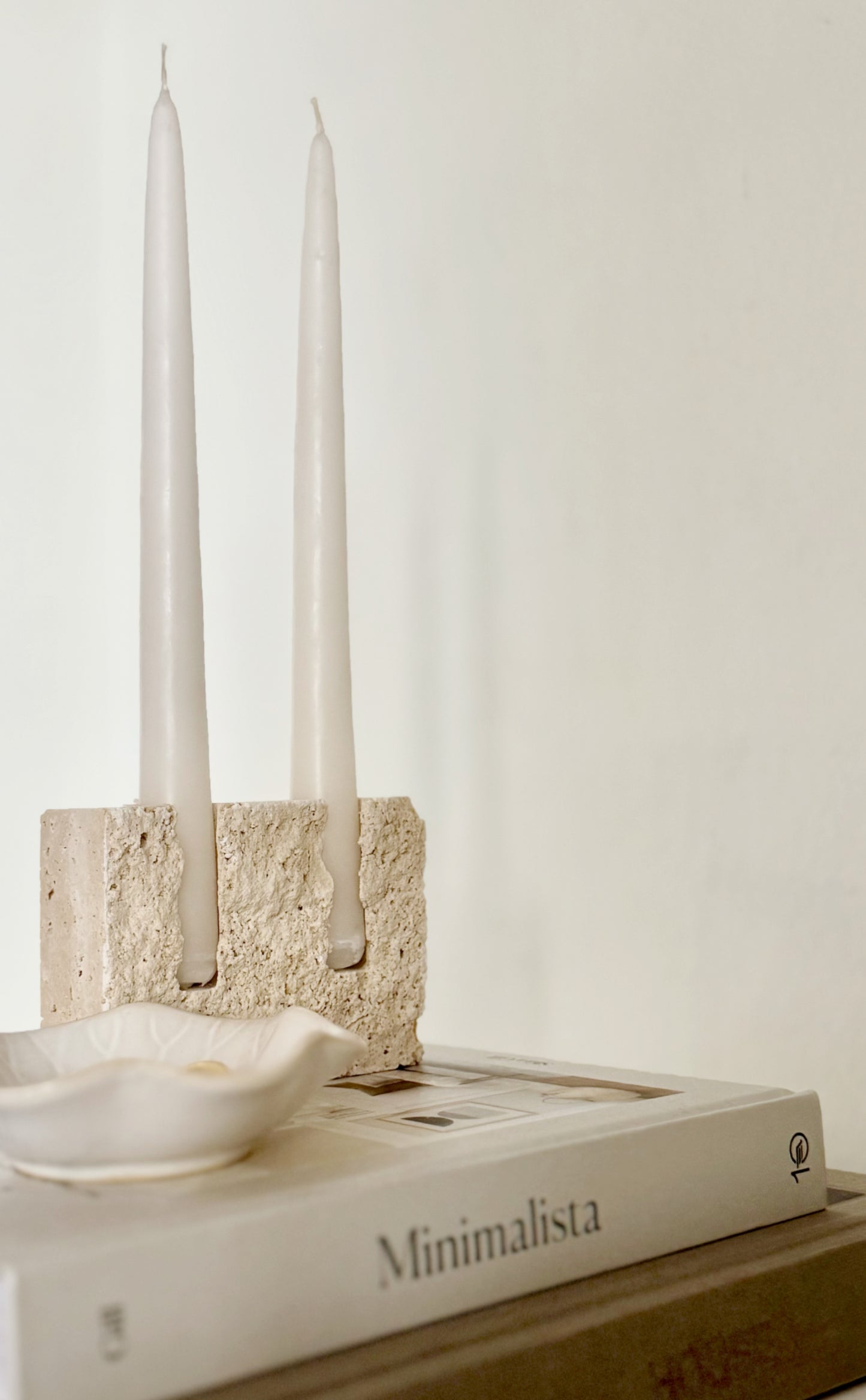 Edgy Travertine Candleholder