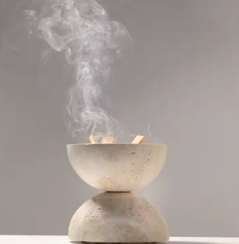 Joie Travertine Incense Burner